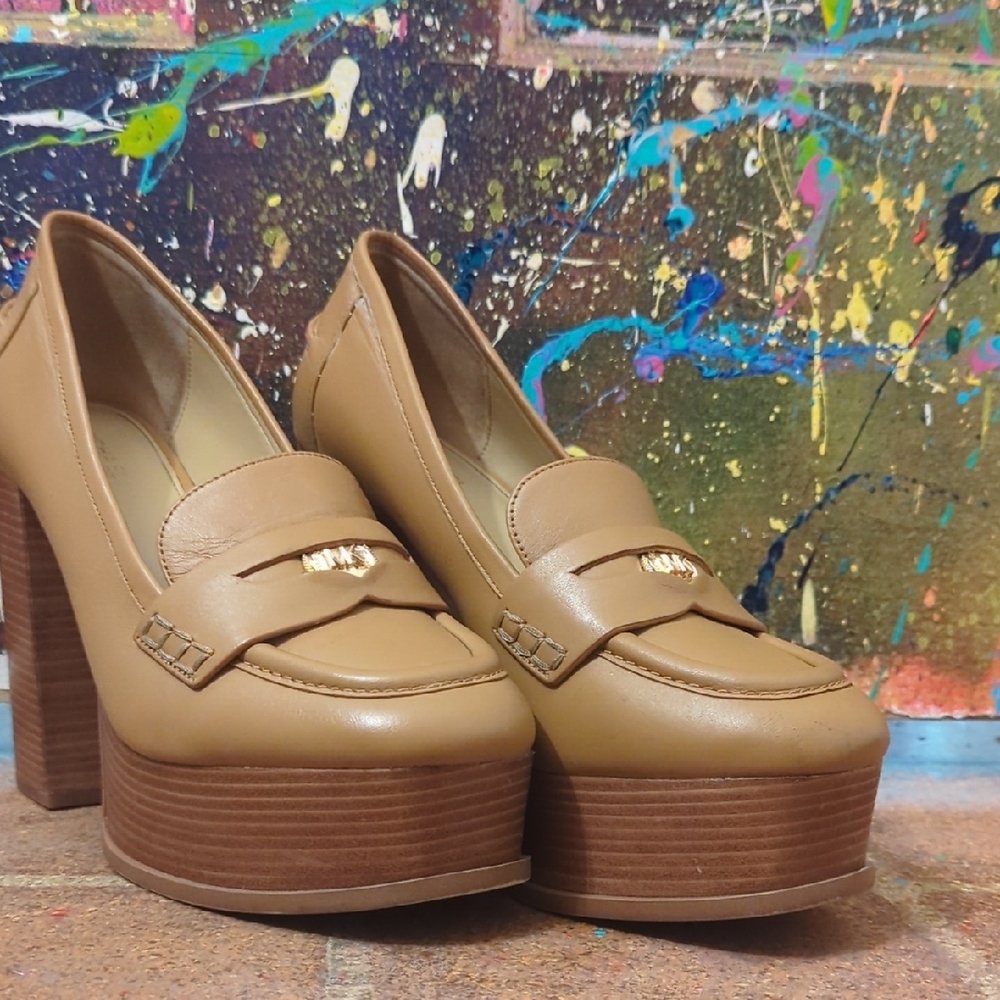 Chunky Tan Platform Loafers